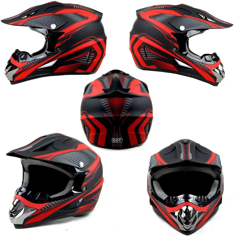 Motorcycle Helmet, Powersports Motorcycle Man Woman Adult ATV MX Helmet, DOT Certification Standard, Four Seasons : Automotive