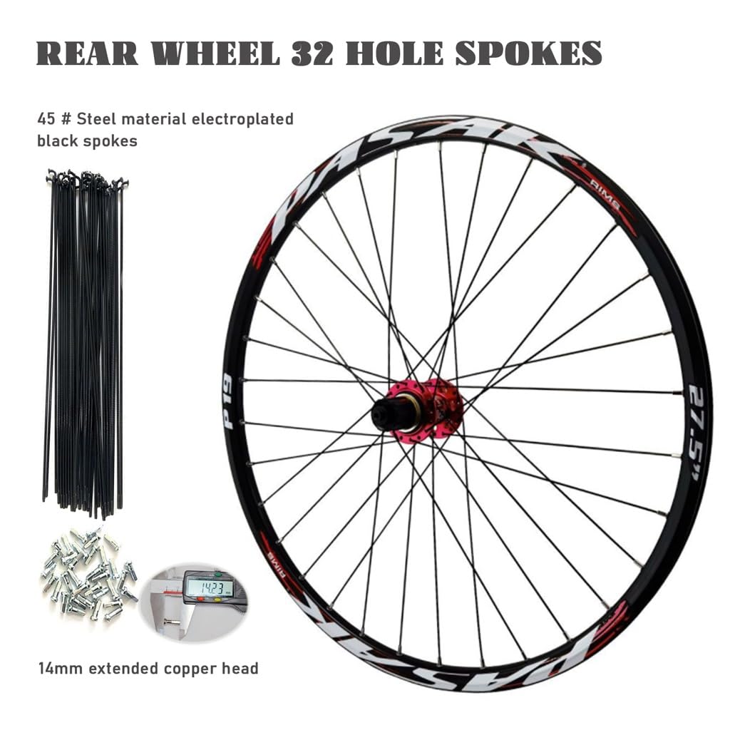 MTB Laufradsatz 26 Zoll 27,5 Zoll 29 ER, Fahrradfelge Aus Aluminiumlegierung HG gedichtetes Lager 142mm Steckachse 32H Felge Vorne und Hinten for 7-12 Gang Kassette