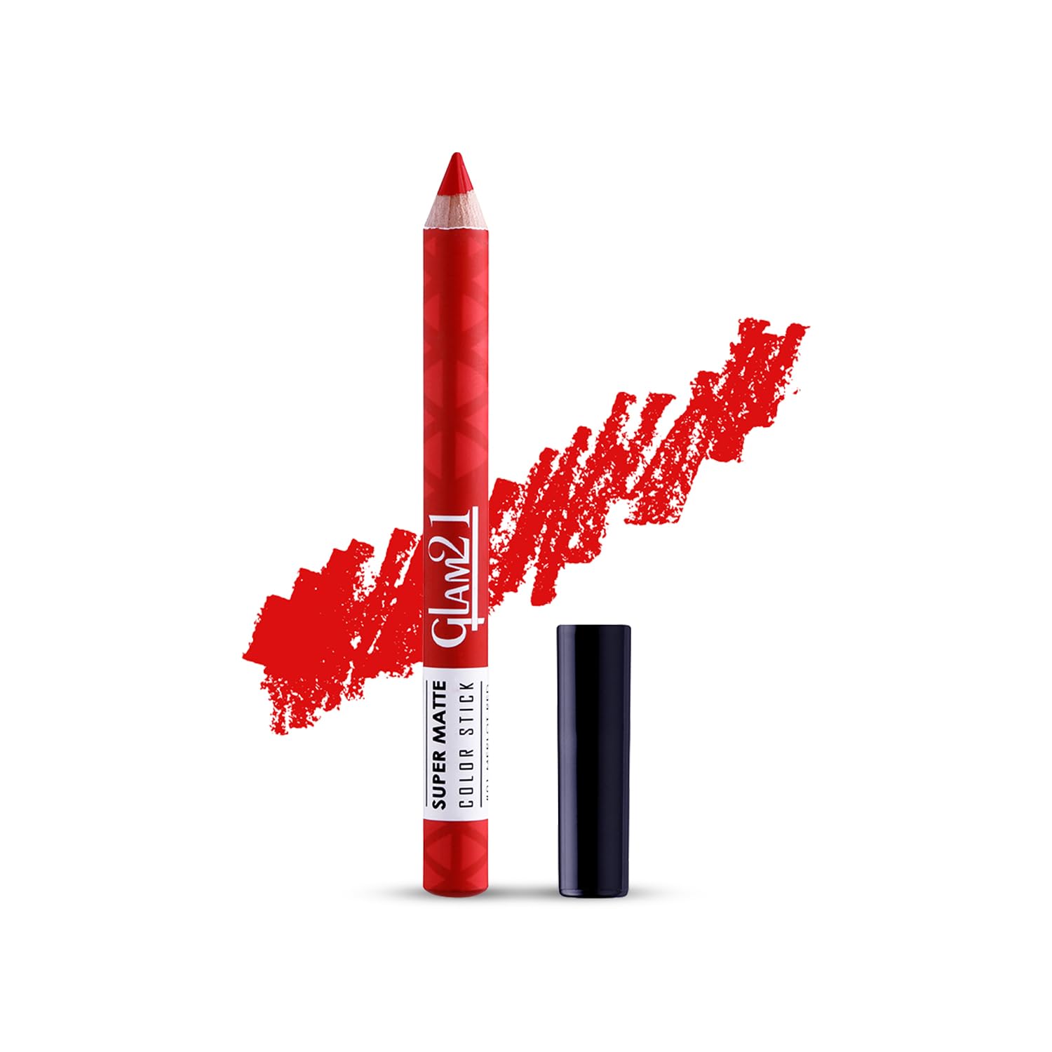 Glam21 Super Matte Colorstick Lipstick|Natural Wooden Lipstick | Long Lasting | Ultra Pigmented | Light Weight -2.9 Gm | 01-Merlot Red