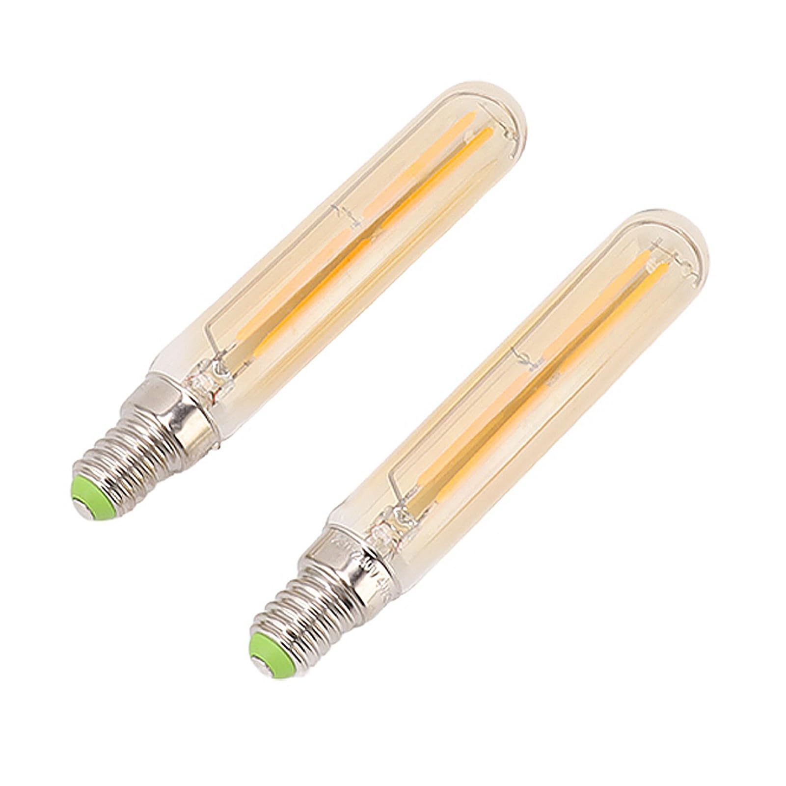 LUCKDANO 2Pcs 4W E14 LED Tube Bulbs – 2300K Warm White, T20x120mm, 25000 Hours Lifespan for Bedroom, Living Room, Office & Bathroom (Golden)
