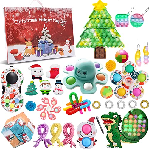 BKPAPTXY Adventskalender 2021 Weihnachten Countdown Kalender Sensory Fidget...