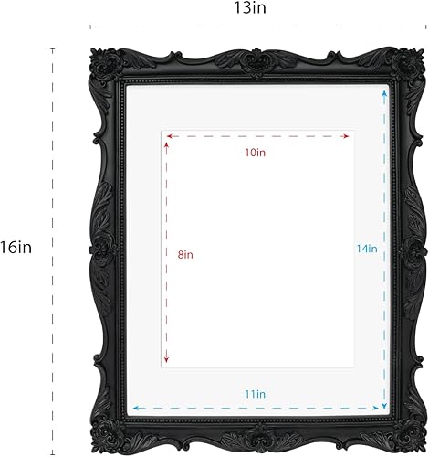 Miniatura 7 de Laura Ashley - Marco de fotos de resina texturizado hecho a mano con caballete y gancho para mesa y pared, con diseño floral ideal para decoración