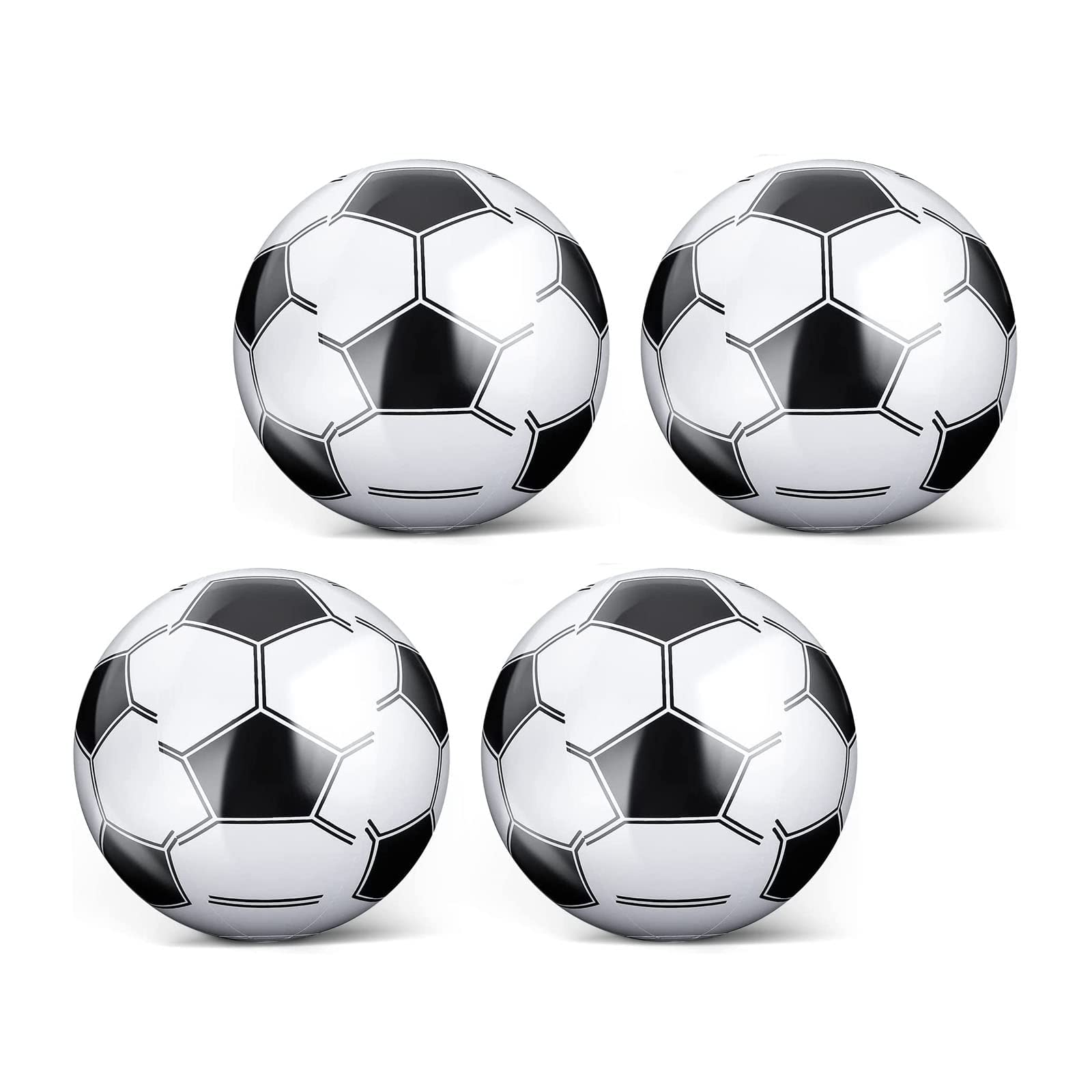 Beach Ball, 4 Pack Inflatable Football Games Beach Football Pool Inflatables for Kids Inflatable Beach Ball Blow Up Beach Ball for Summer Beach Swimming Pool Sports Game Party Supplies