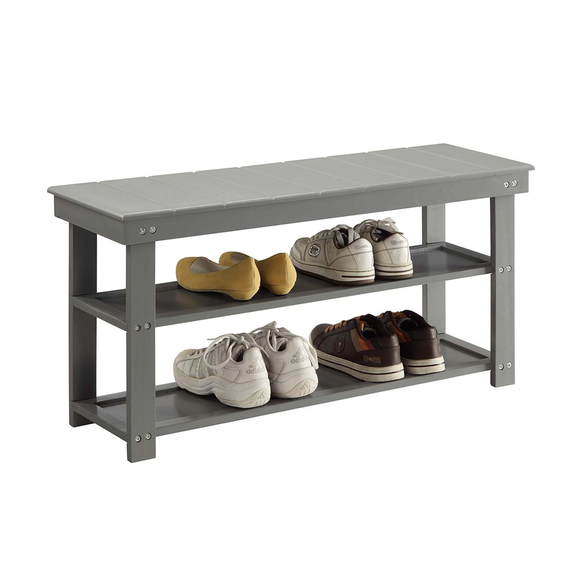 Convenience Concepts Banco de mudroom de Utilidad Oxford Tradicional Gris