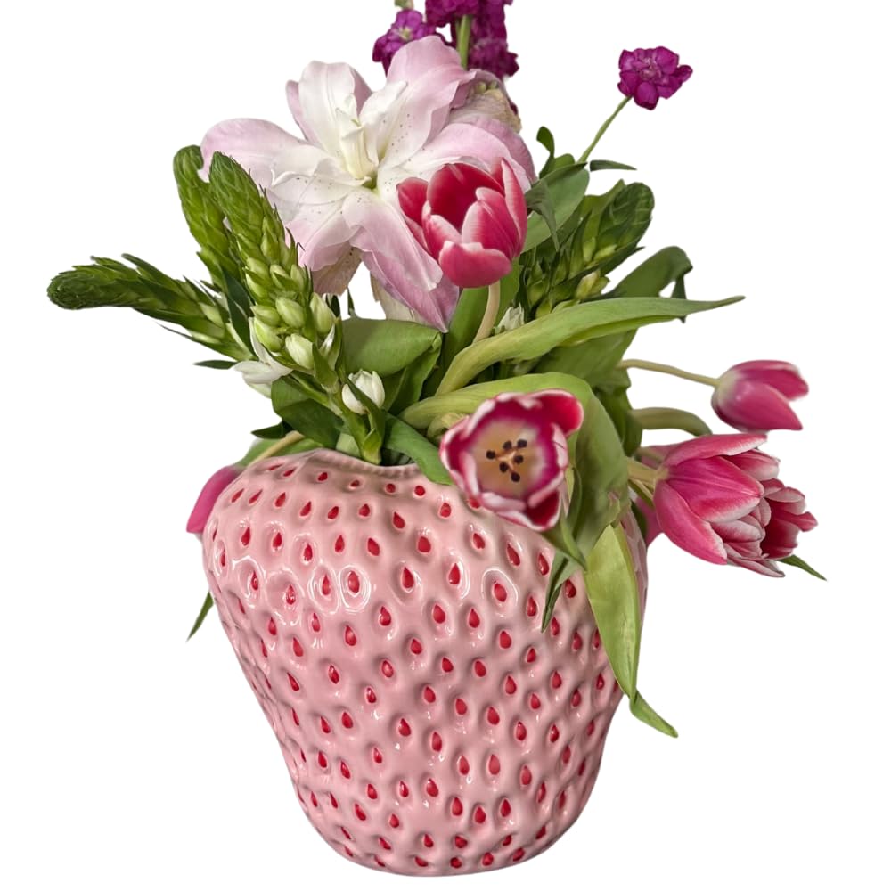 Amazon.com: PeachiiPitt Pink Strawberry Vase - Unique Flower
