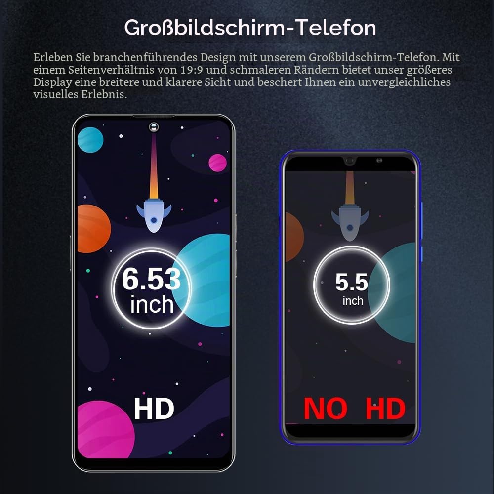 4G Smartphone Without Contract, 4GB RAM + 32GB ROM/256GB, 6.56 Inch HD Screen, 5000 mAh Android 12.0 OS, 13MP Camera, Dual 4G SIM/Face ID Unlock/OTG (White)