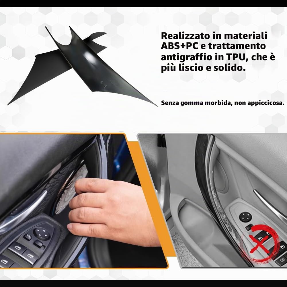 Nero Maniglia Interna Porta per Series 3 F30/F31/F34/F80:320,328,330,335,M3 (2012-2018) and 4 Series F32/F33/F36/F82/F83:428,435. M4 (2014-2017)