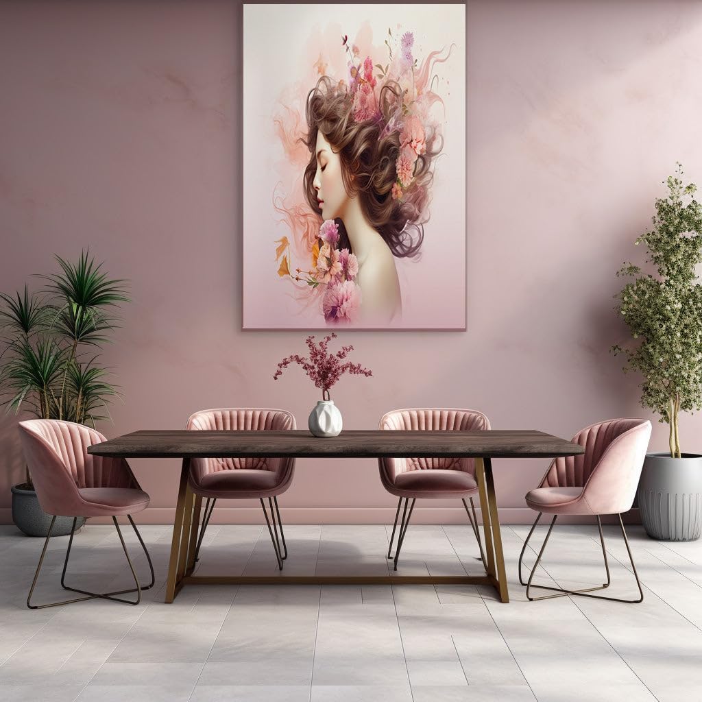 Canvas for Living room. Whispers of Blossoms: Embracing Serenity in a Floral Dreamscape, 27 x 18 inch Canvas Wall Art - Contemporary Masterpieces - Botanical Home Decor - 69x46 cm (27x18 inch)