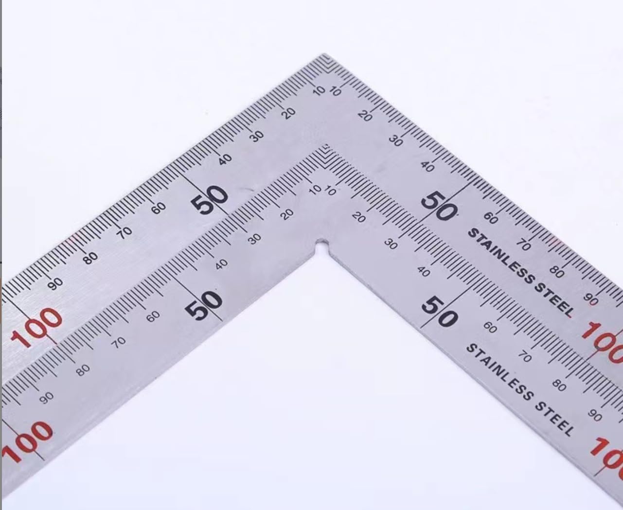 Istloho Angle Ruler, Metal Measuring Tool, 150 x 300 mm, Silver - Image 2
