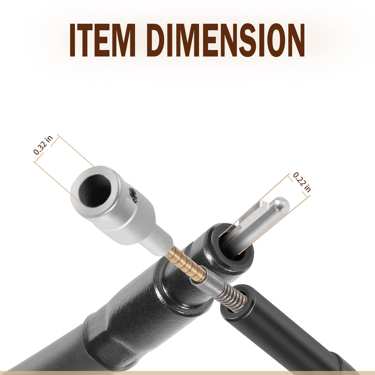 Cable de eje flexible para motores de eje flexible Foredom CC, SR, SRM, SRB, TX, TXM, TXB, LX, LM, LXB.