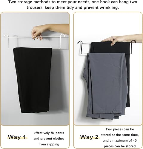 Miniatura 4 de Perchas para pantalones, carrito rodante para pantalones, organizador de armario móvil con 20 perchas de almacenamiento, soporte multifuncional para