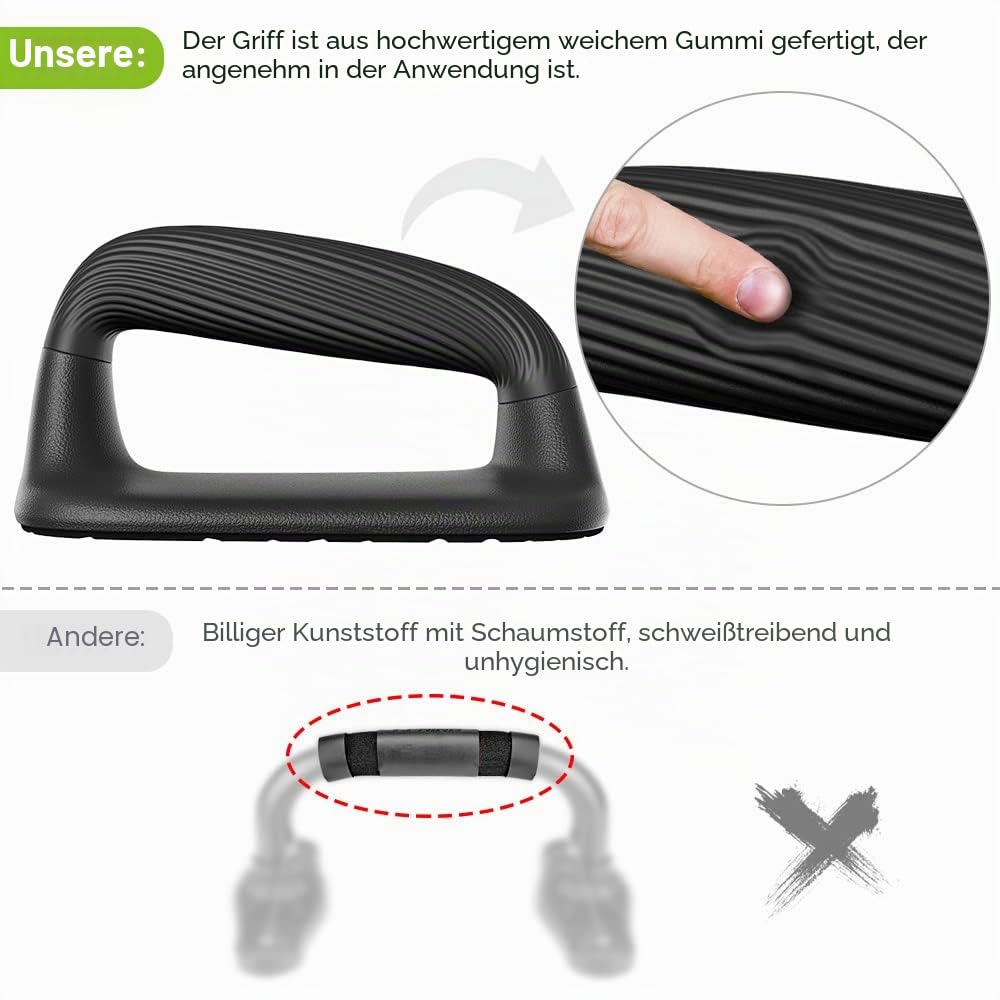 Kipika Liegestützgriffe, Push-up handles, Push-up bars aus Weichem Kunststoff, Anti-Rutsch-Polster an der Unterseite, Krafttrainingsgeräte für Muskeltraining,Set of 2