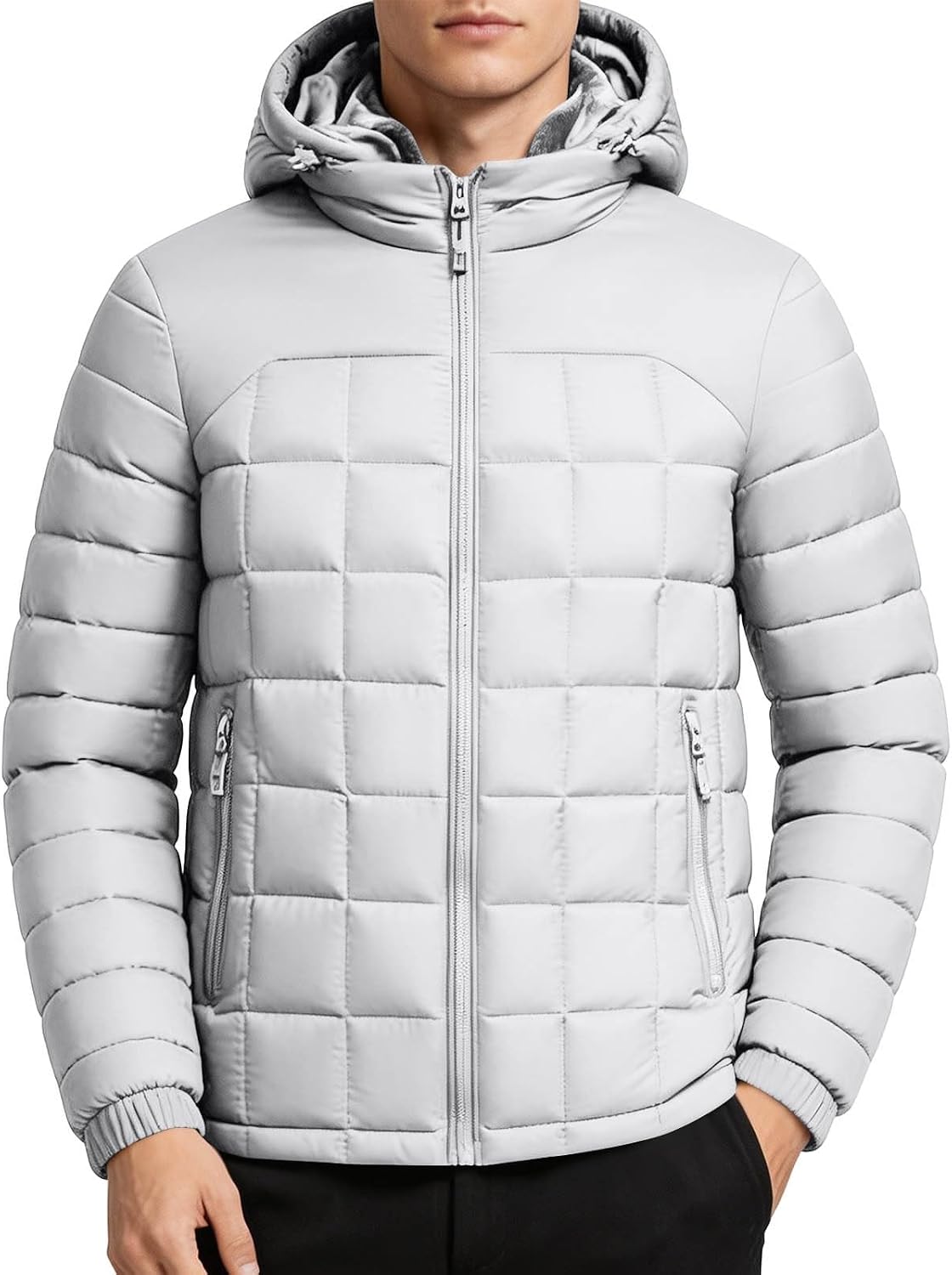 Men's Hooded Puffer Jacket Lightweight Winter Quilted Coat | Fall Jackets For Men Mens Long Coat Green Puffer Jacket Lightweight Winter Coats Packable Puff Puffy Black Snow Down