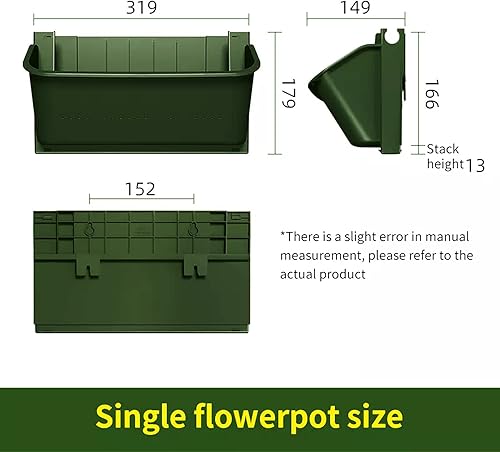 Miniatura 3 de Cama de jardín elevada vertical contenedor de 18 macetas con agujeros de drenaje cama elevada independiente interior y exterior perfecta para