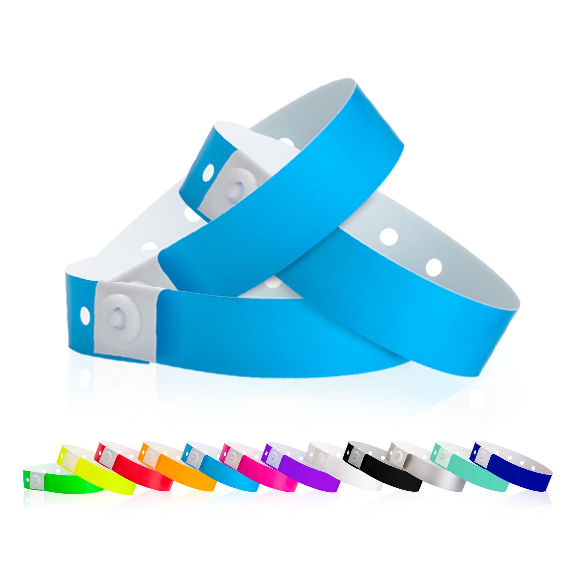 wristco neón pulseras de plástico azul