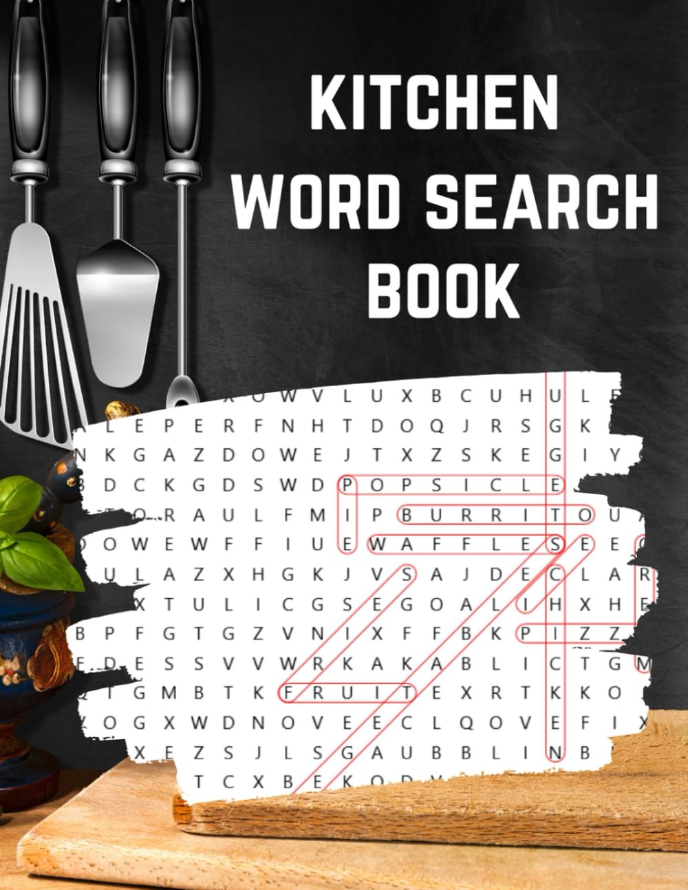 kitchen word search book, In kitchen word search puzzles book for adults, brain games stress free word search puzzles