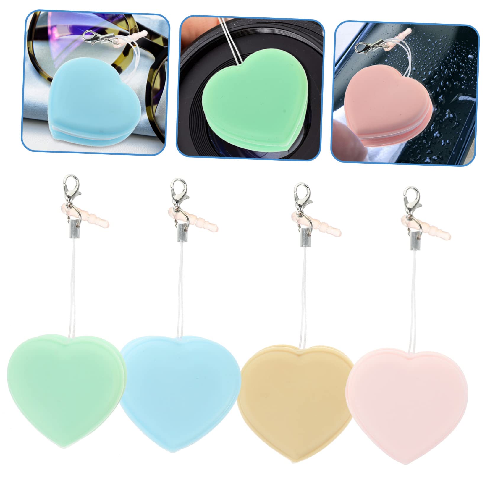 Mikikit 20pièces Chiffons De Nettoyage Écran Lingettes Pour Lunettes Téléphone Et Objectifs De Caméra Avec Décoration Suspendue Couleurs Aléatoires Non Pelucheux Pratique Et Compact