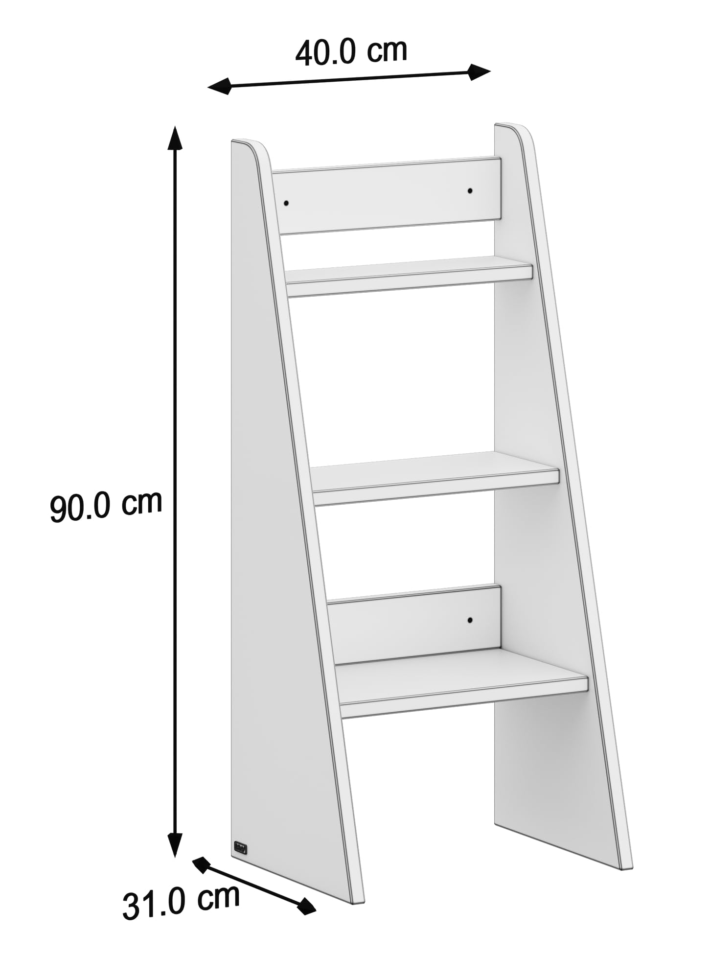 BioKinder Treppenleiter Leiter für Wickeltisch Trittleiter für Kinder aus Bio-Massivholz | 90 x 40 x 31 cm