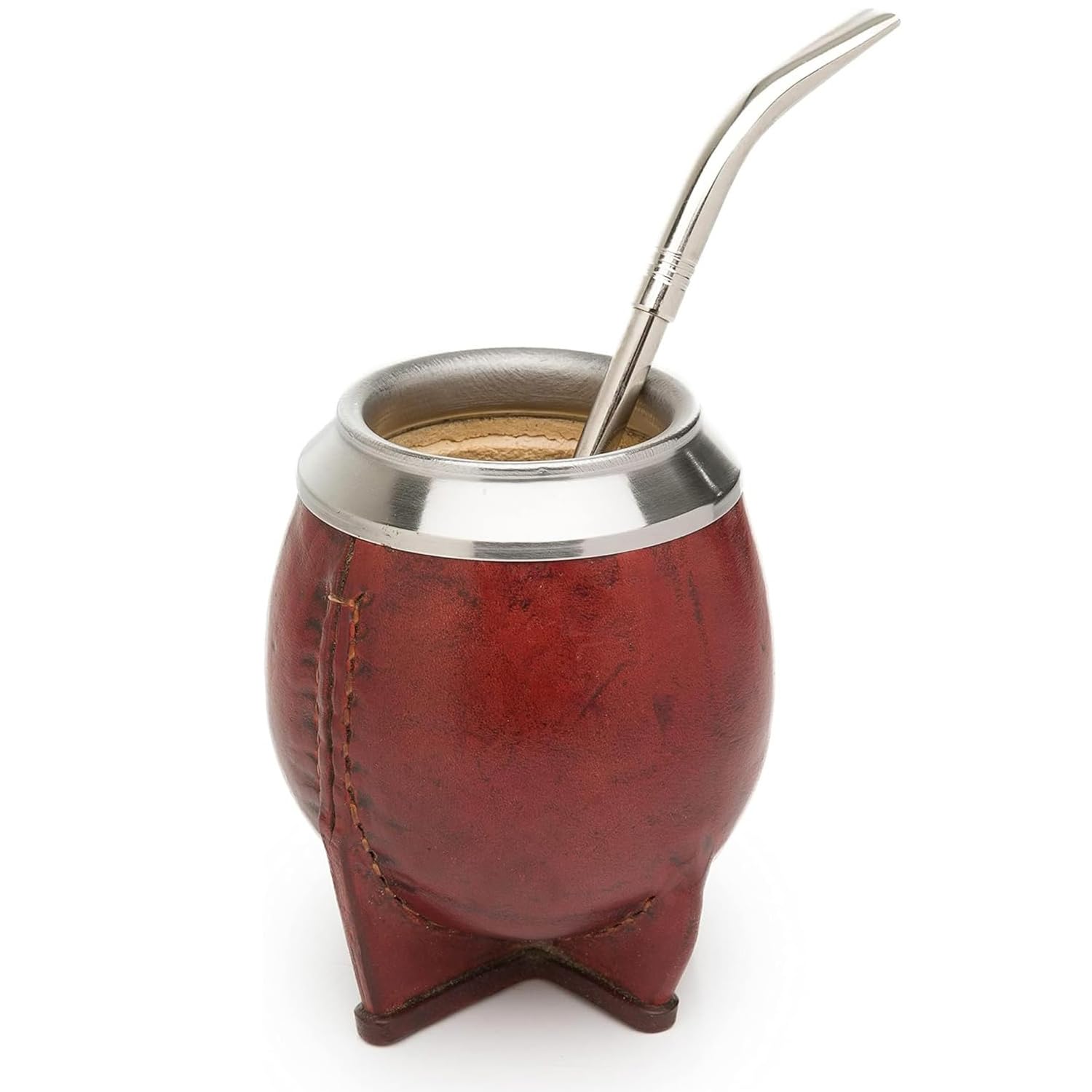 The Argentino Yerba Mate Cup Mate Gourd Bombilla Mate Set Straw Mate Tea Cup (Torpedo, Brown)