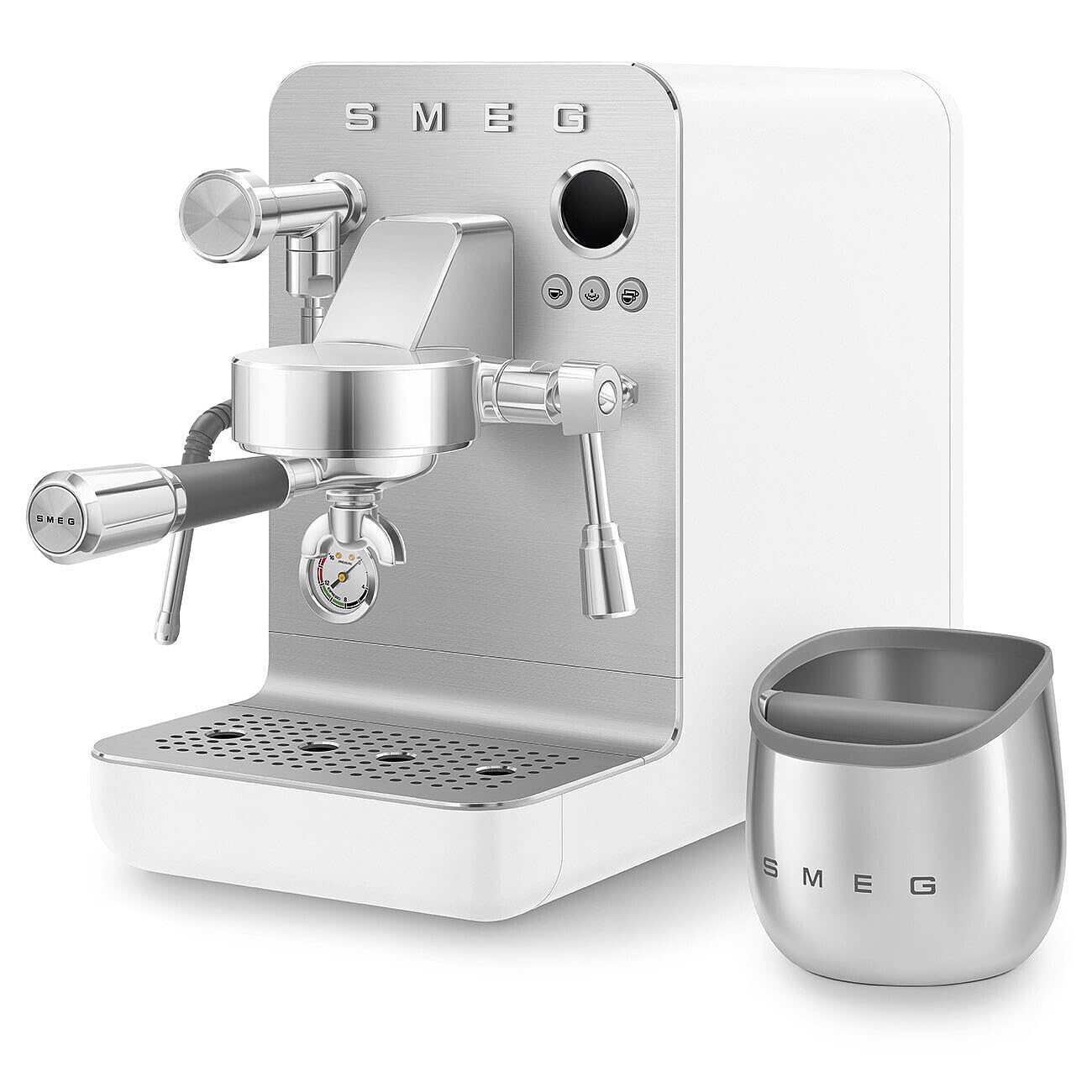 Smeg, Battifondi per Macchine da Caffè ECKB01, Acciaio Lucido, 126x125x130 mm