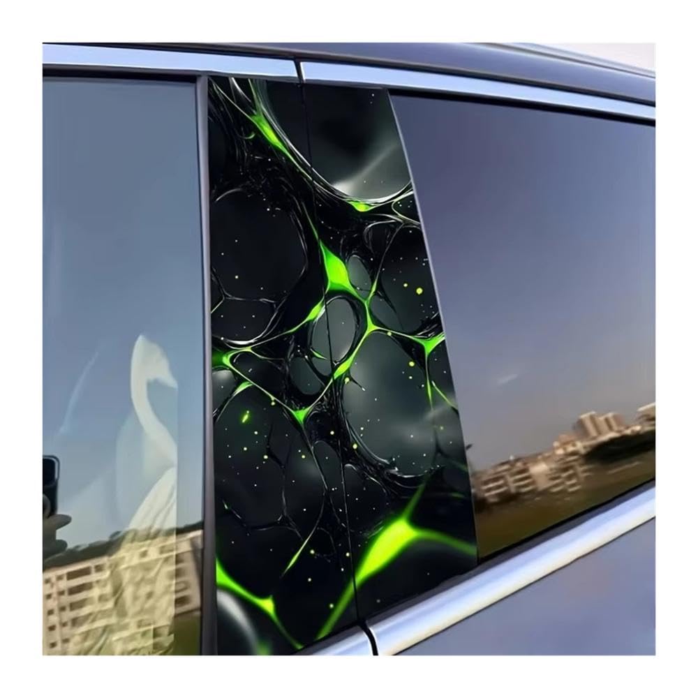 Bertdcx One Color Green Textured B Pillar Stickers Waterproof Auto Parts