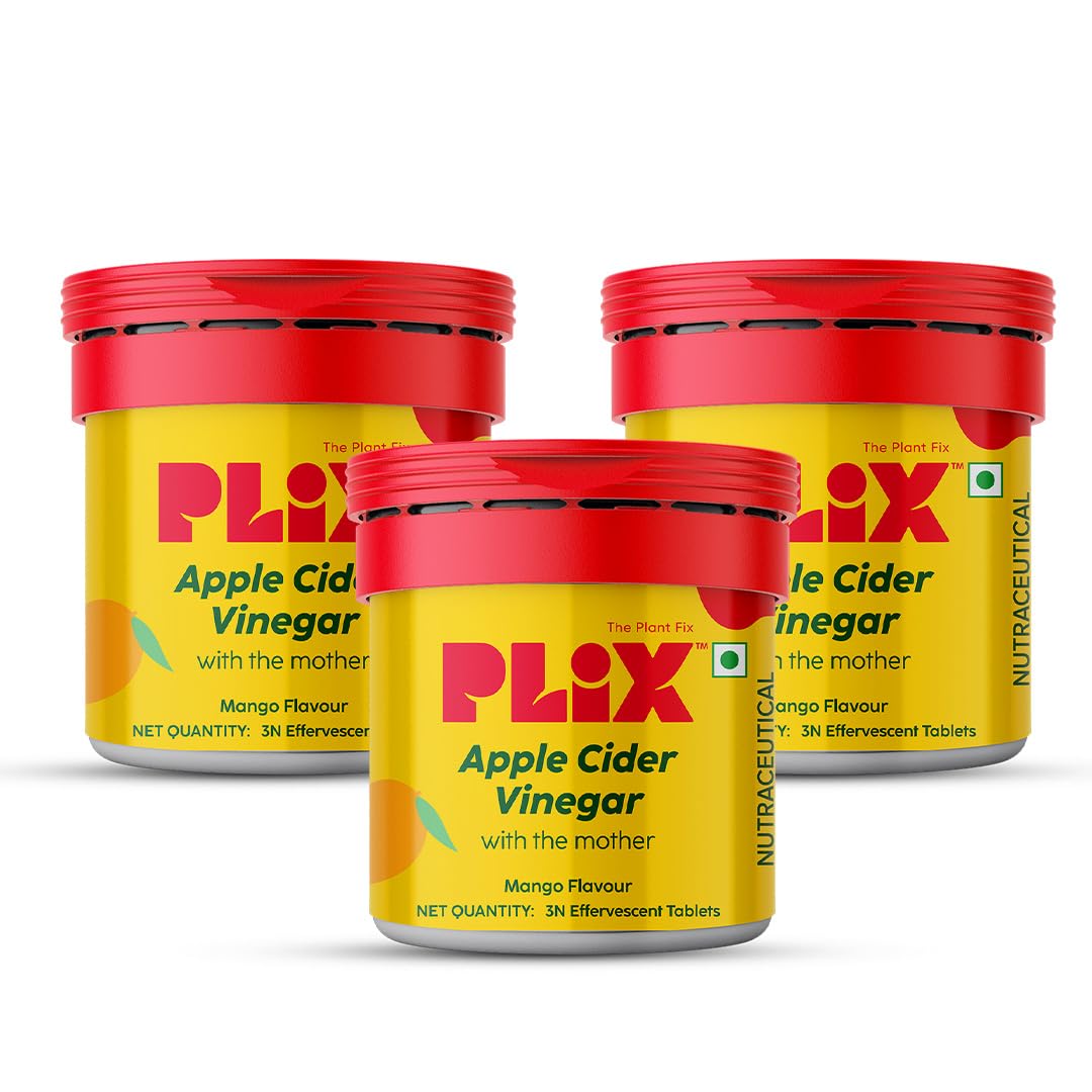PLIX - THE PLANT FIX Apple Cider Vinegar Effervescent Mini | Vitamin B6 & B12 | Pack of 3 (Mango), 9 Tablets | No Added Sugar | Easy to Carry & Consume-image-25