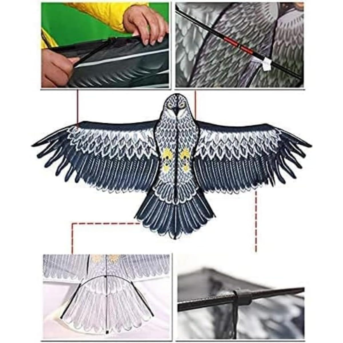 Amazon.co.jp: Rcuihak 2個リアル鳥追いカイト鷹 バードカイト 鳥追い