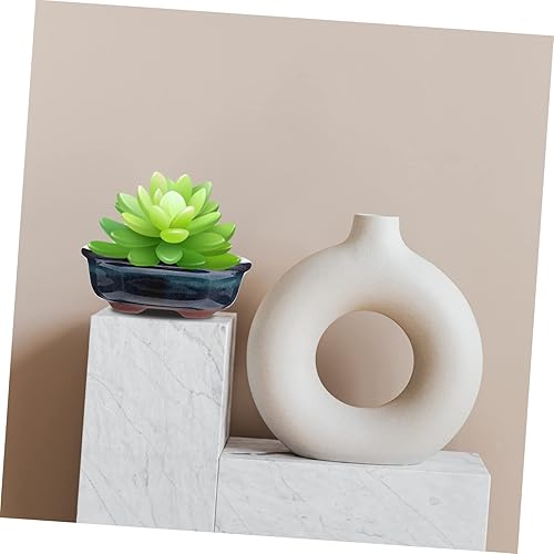 Miniatura 9 de Yardwe Maceta de arcilla morada, decoración de Chinoiserie, maceta de cerámica, macetas de escritorio, macetas para decoración de Navidad, macetas