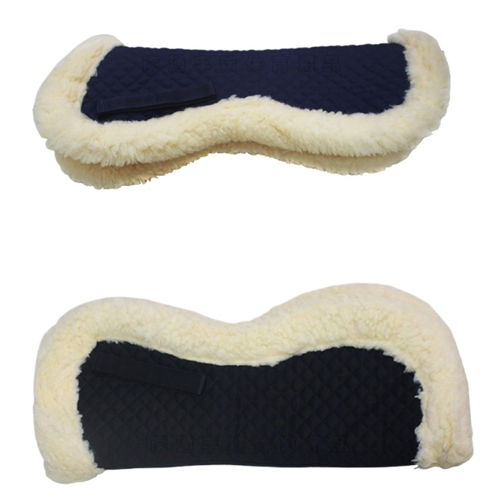Mantilla para Caballo Almohadilla for silla de montar caballo felpa lana, cojín grueso absorbente el sudor, almohadillas competición ecuestre(White)