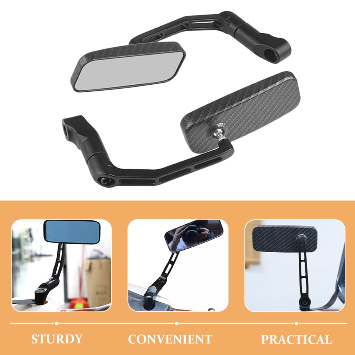 1 Set Specchietti Retrovisori per Design Antiriflesso Regolabili per Sicurezza e Comfort Retrovisori per Scooter e Ciclomotori