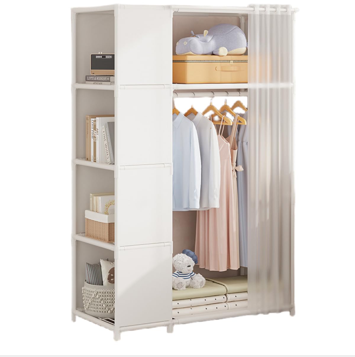 Amazon｜Auyyhui 大容量ワードローブ カバー付きクローゼット