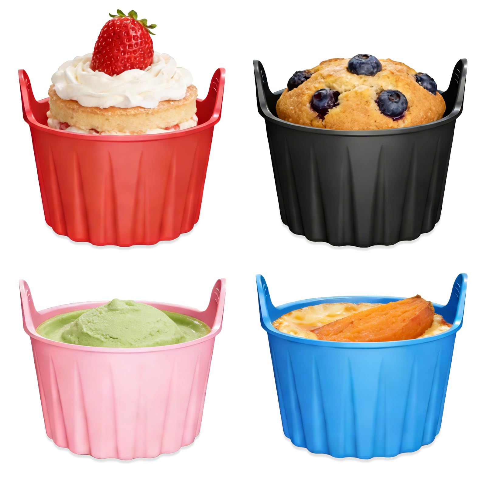 UPEOXT 4 Pack Silicone Egg Bites Mold — Air Fryer Pan for Breakfast