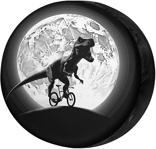 Delerain Dinosaur Moon - Cubierta de rueda de repuesto para neumáticos, protector solar impermeable para caravana, remolque, RV, SUV, camión y