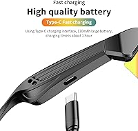 Vista 4 de Lentes de sol inteligentes deportivos, lentes de ciclismo Bluetooth con lentes polarizadas, altavoces de música de oído abierto, micrófono