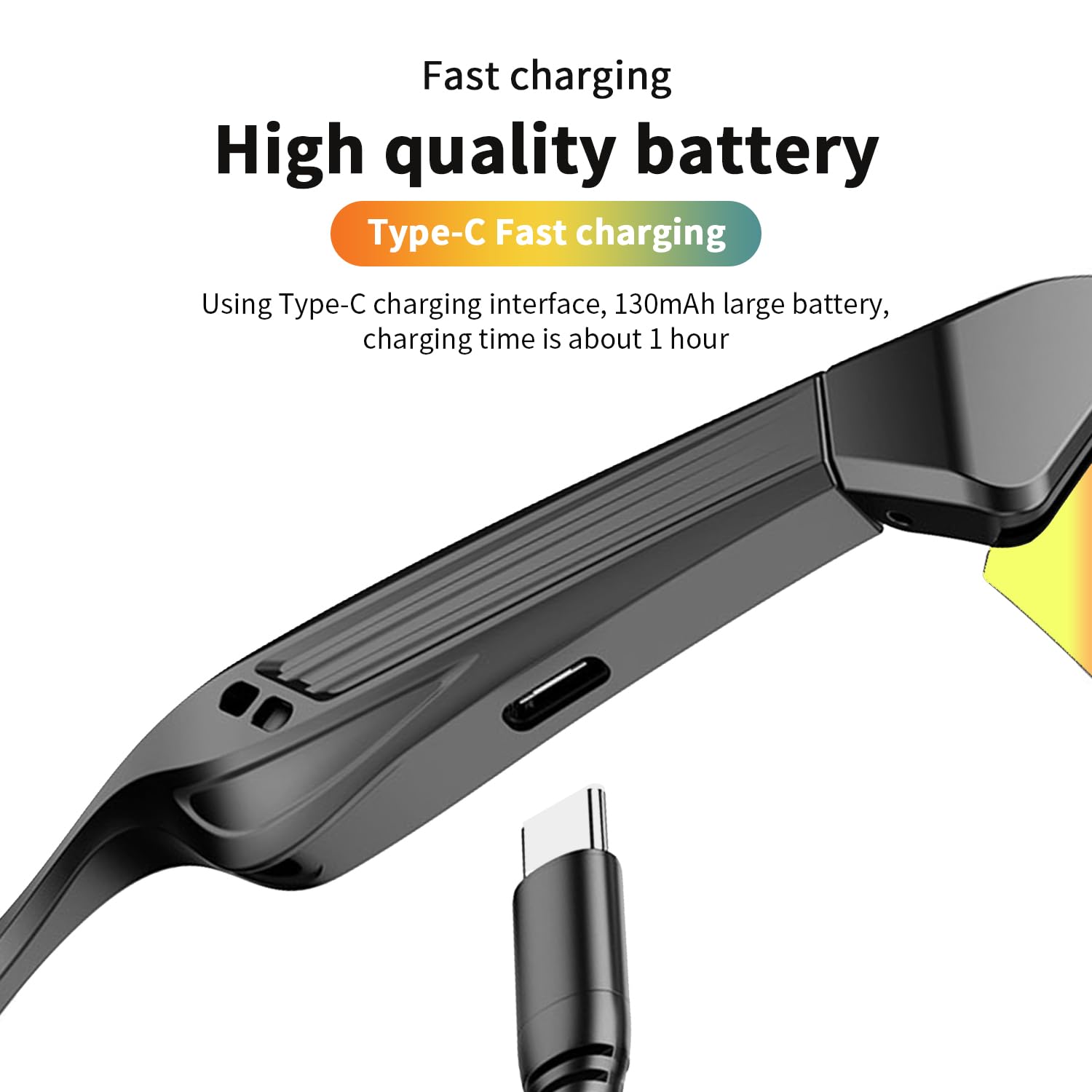 GenXenon Occhiali da sole sportivi intelligenti, occhiali da ciclismo Bluetooth con lenti polarizzate UV400, altoparlanti aperti per musica, microfono integrato, assistente vocale, occhiali