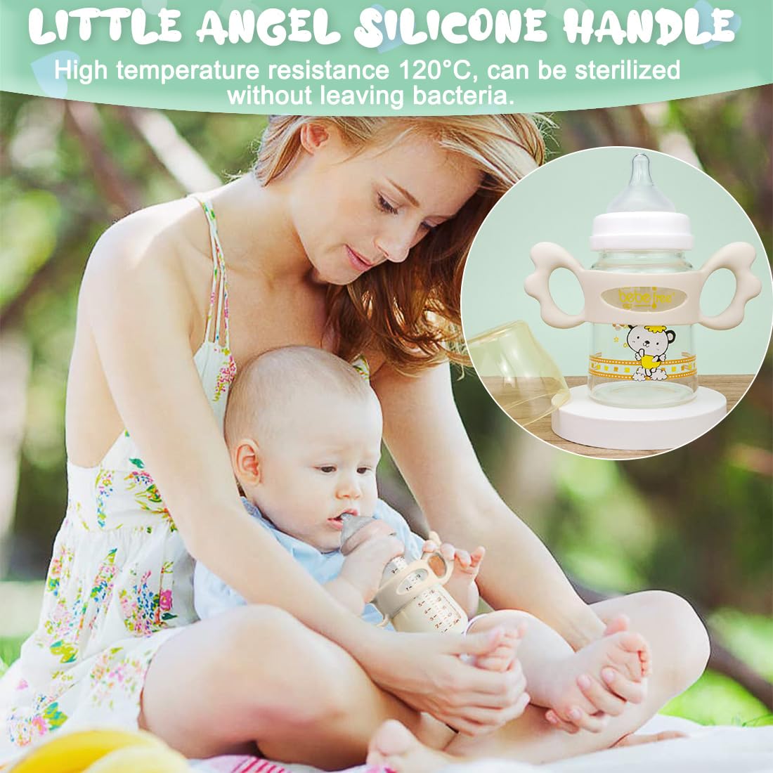 2 Manico Per Biberon Silicone, Manici per Biberon Impugnatura per Biberon, Maniglia per Biberon in Silicone, Facile Installazione Manici Per Biberon, Hold My Bottle