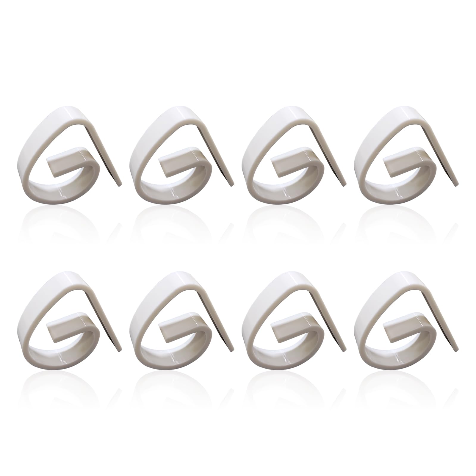 Andiker 8Pcs Tablecloth Clips, Reusable Lightweight Plastic Picnic Table Clips for 0.2-1.5in Thick Table Durable Table Cloth Clips for Party Restaurant Weddings Graduation Table (White)