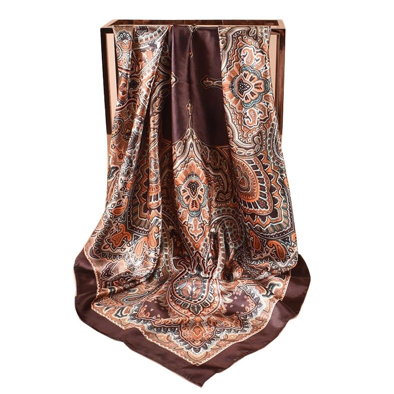 35”Head Scarf Satin Silk Like Hair Scarf Large Square Head Scarves Bandana Head Wraps Headscarfs for Women Green3