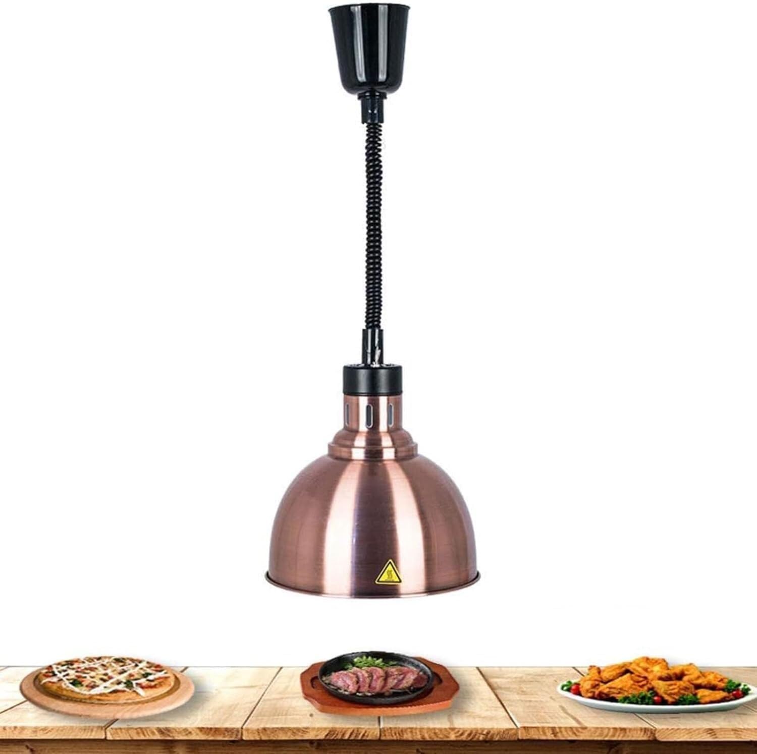 Lampe chauffante rétractable aliments pour le passe de service d'un restaurant