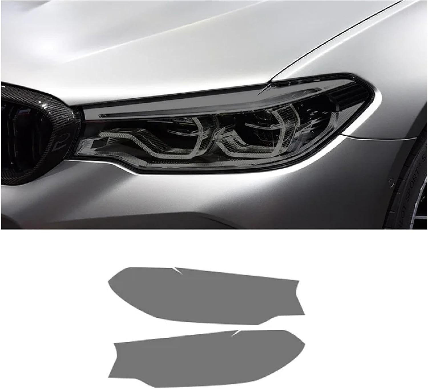 Car Headlight Protective Film for B&MW F90 M5 2017-2020 Car Headlight Film Front Light Transparent Blackened Exterior Protective Sticker
