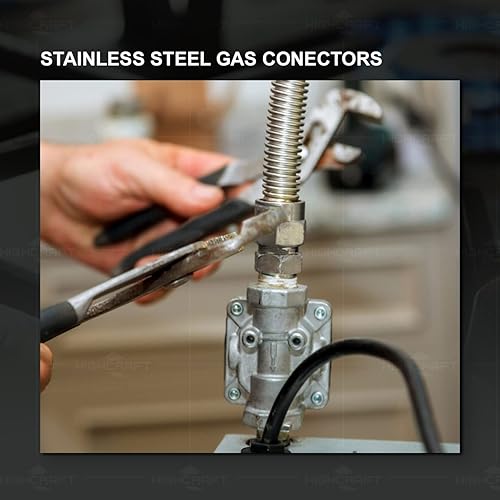 Miniatura 5 de Kit de conector de gas de acero inoxidable de 36 pulgadas, conector flexible de manguera de gas de 58 pulgadas de diámetro exterior para cocina de