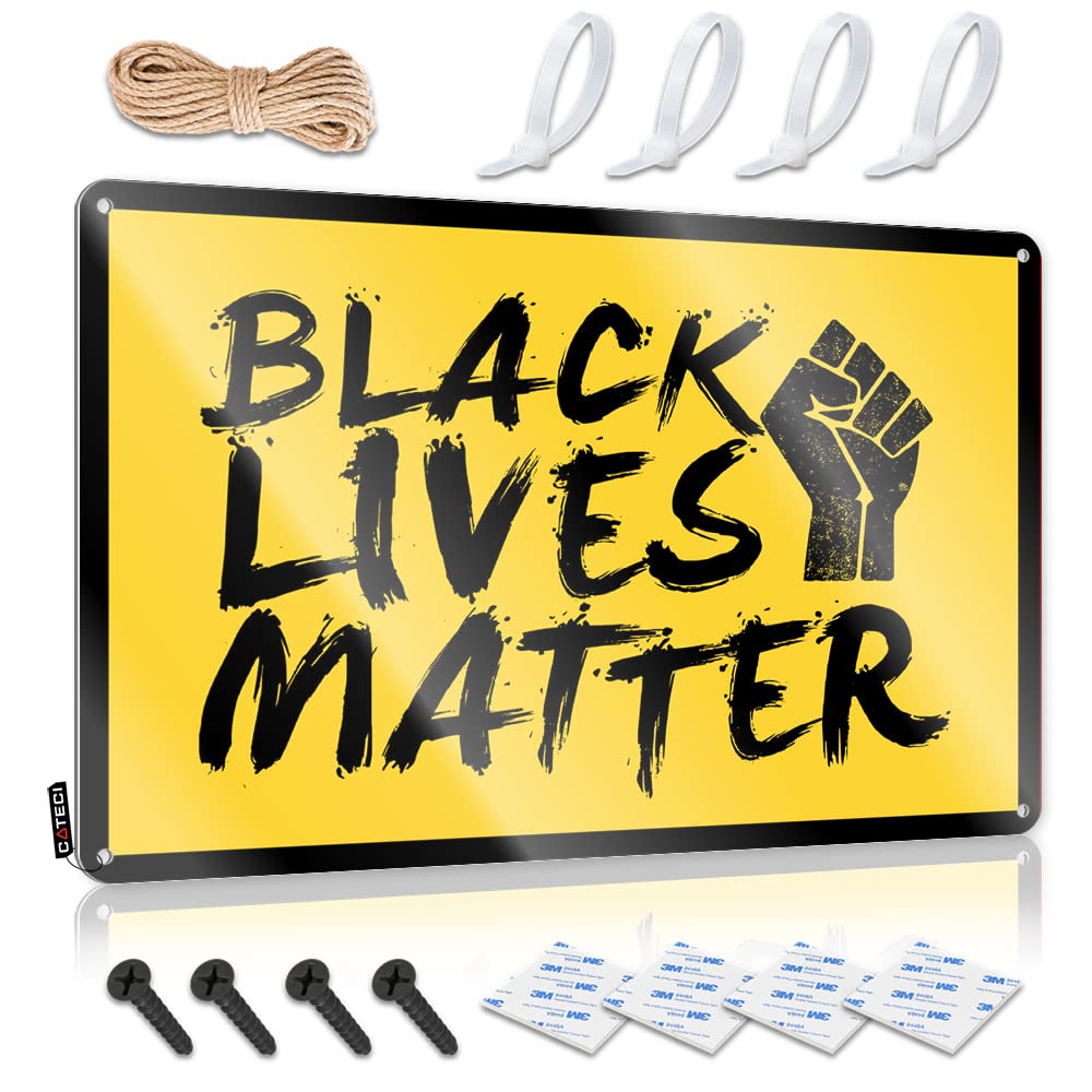 IBWNBBUSN Bar Open Metal Sign Black Lives Matter Blm Tin Sign Funny Warning Signs Man Cave Accessories And Decor(20X30CM)
