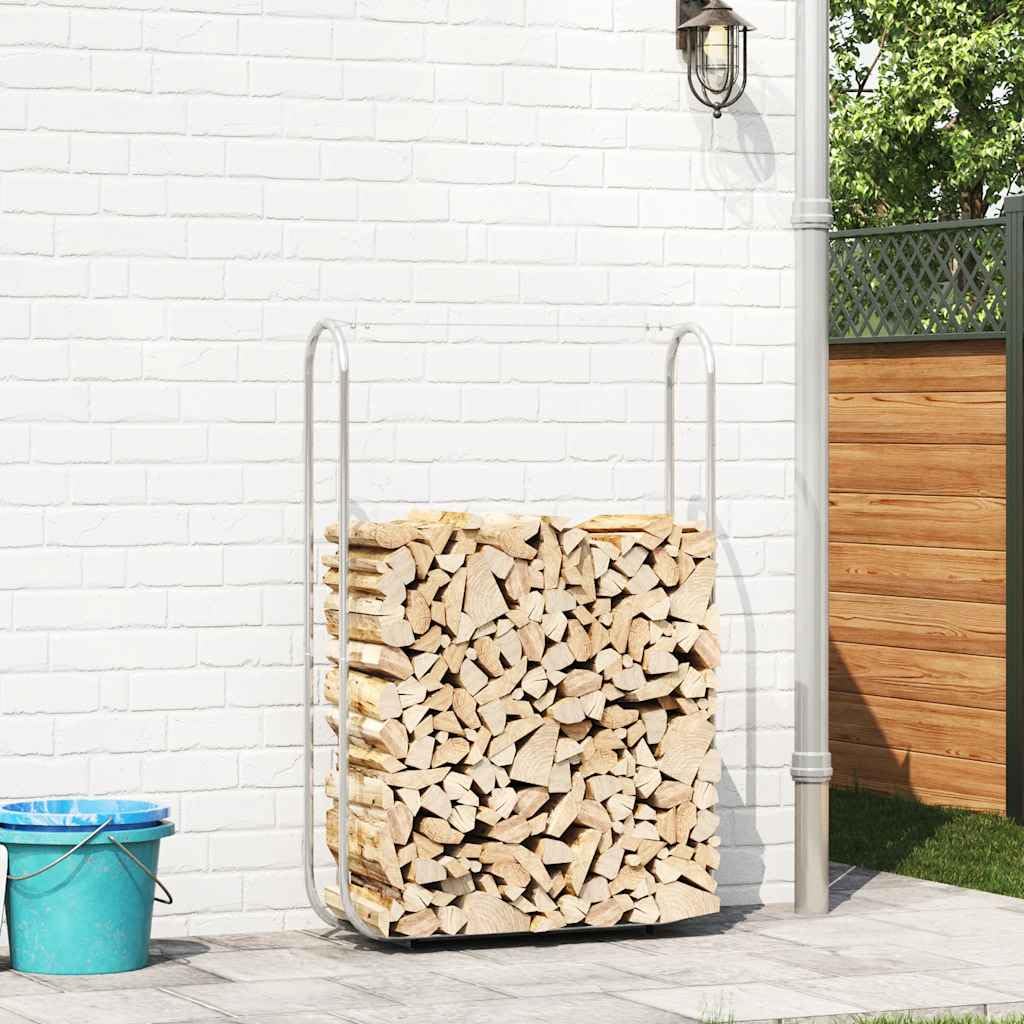 Étagère à bûches en acier galvanisé - 100 x 25 x 150 cm - Avec fil d'acier, robuste et résistant aux intempéries - Support pour bois de chauffage pour terrasse, jardin, intérieur et extérieur