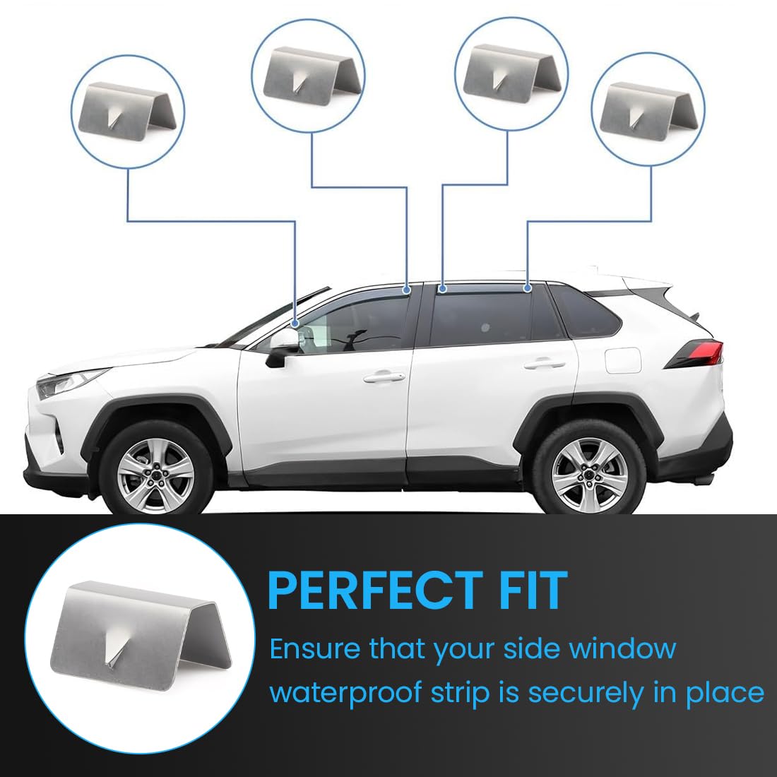 18 Pezzi Stainless Steel Clip Deflettori Auto, Clip di Fissaggio per Fessura Parabrezza,Compatibile con HEKO G3 Deflettore del Vento