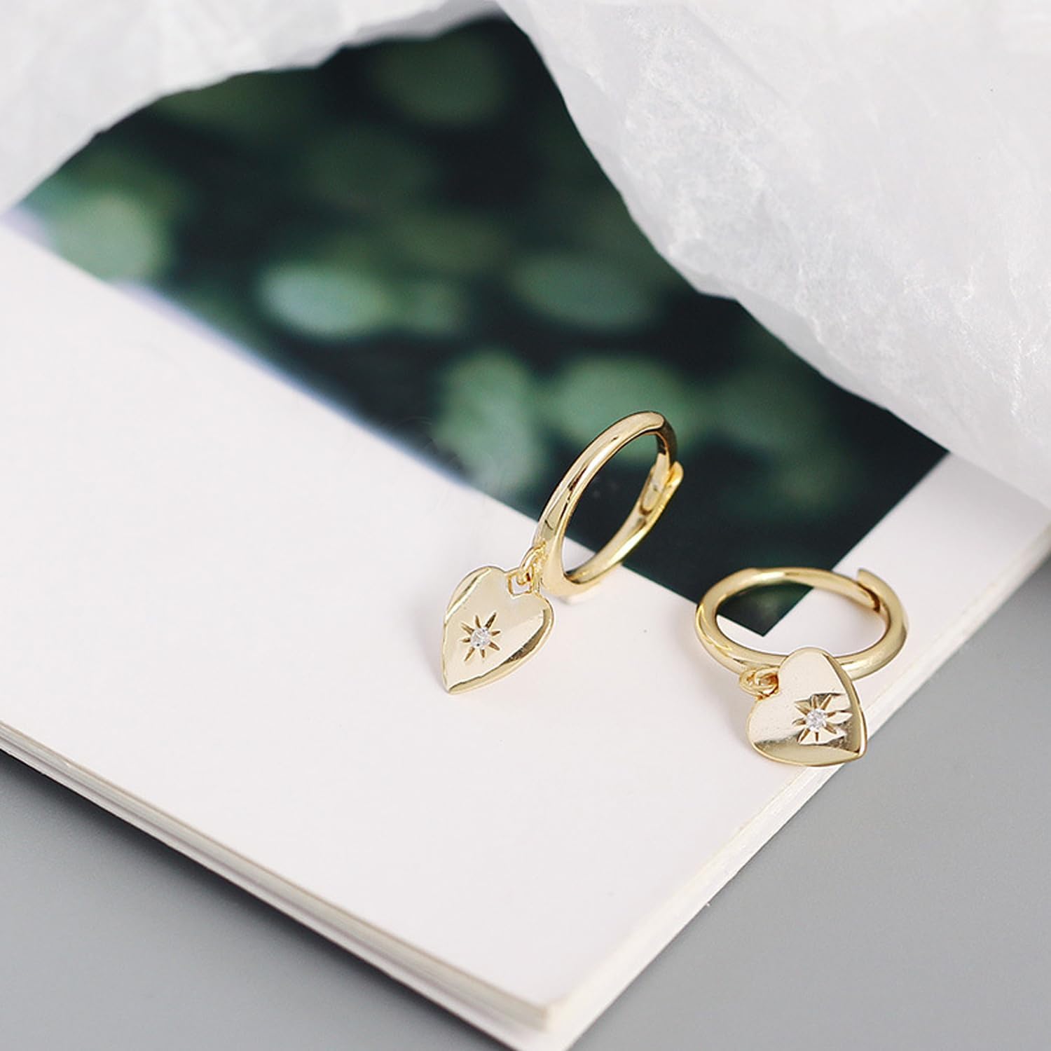 14K Gold Plated Chunky Hoops Earrings Handmade Lightweight Drop Dangle Earrings Dainty Earrings for Womens - Image 5