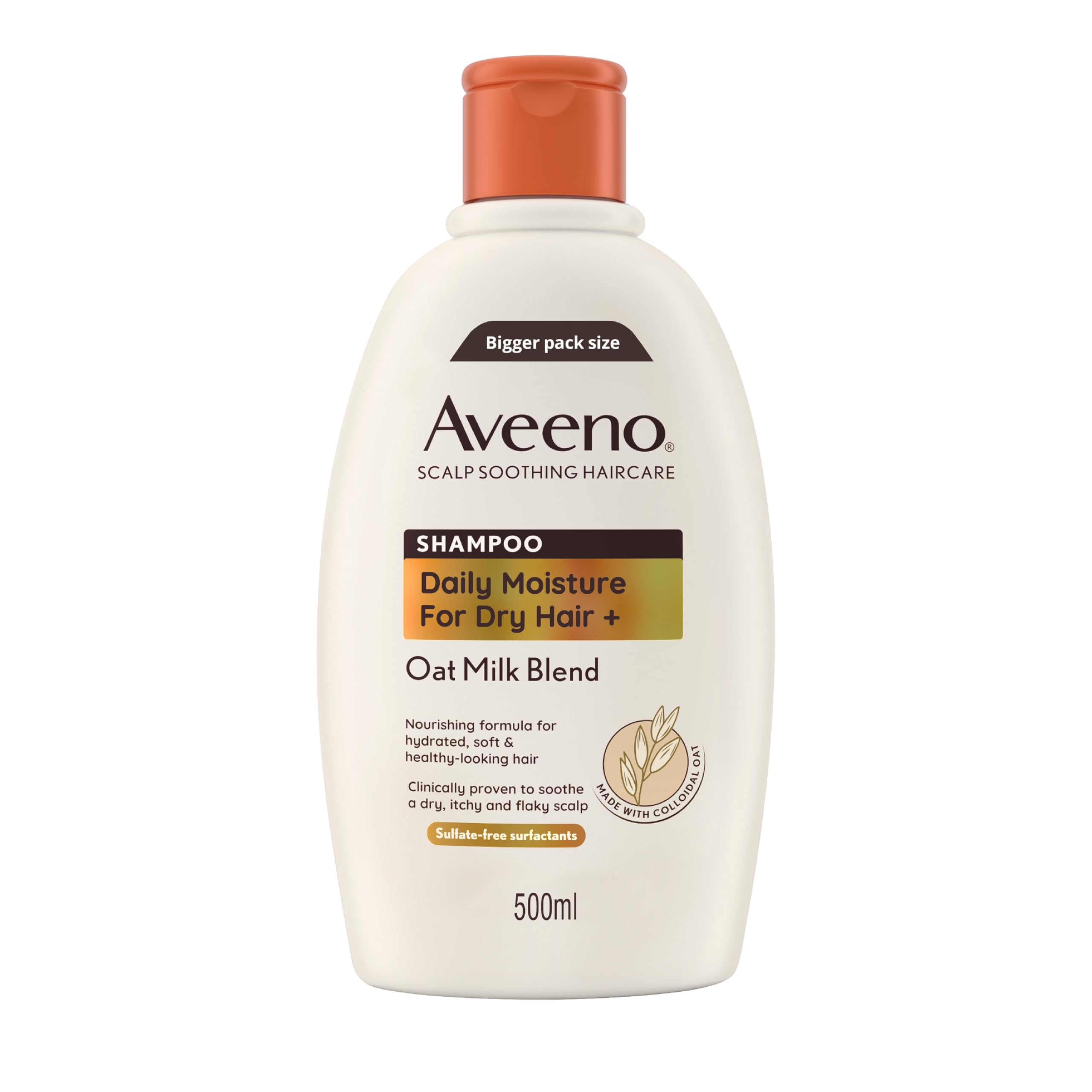 Aveeno Scalp Soothing Haircare Daily Moisture Shampoo, Oat Milk Blend, for Dry Hair Soothes Dry, Itchy & Flaky Scalp