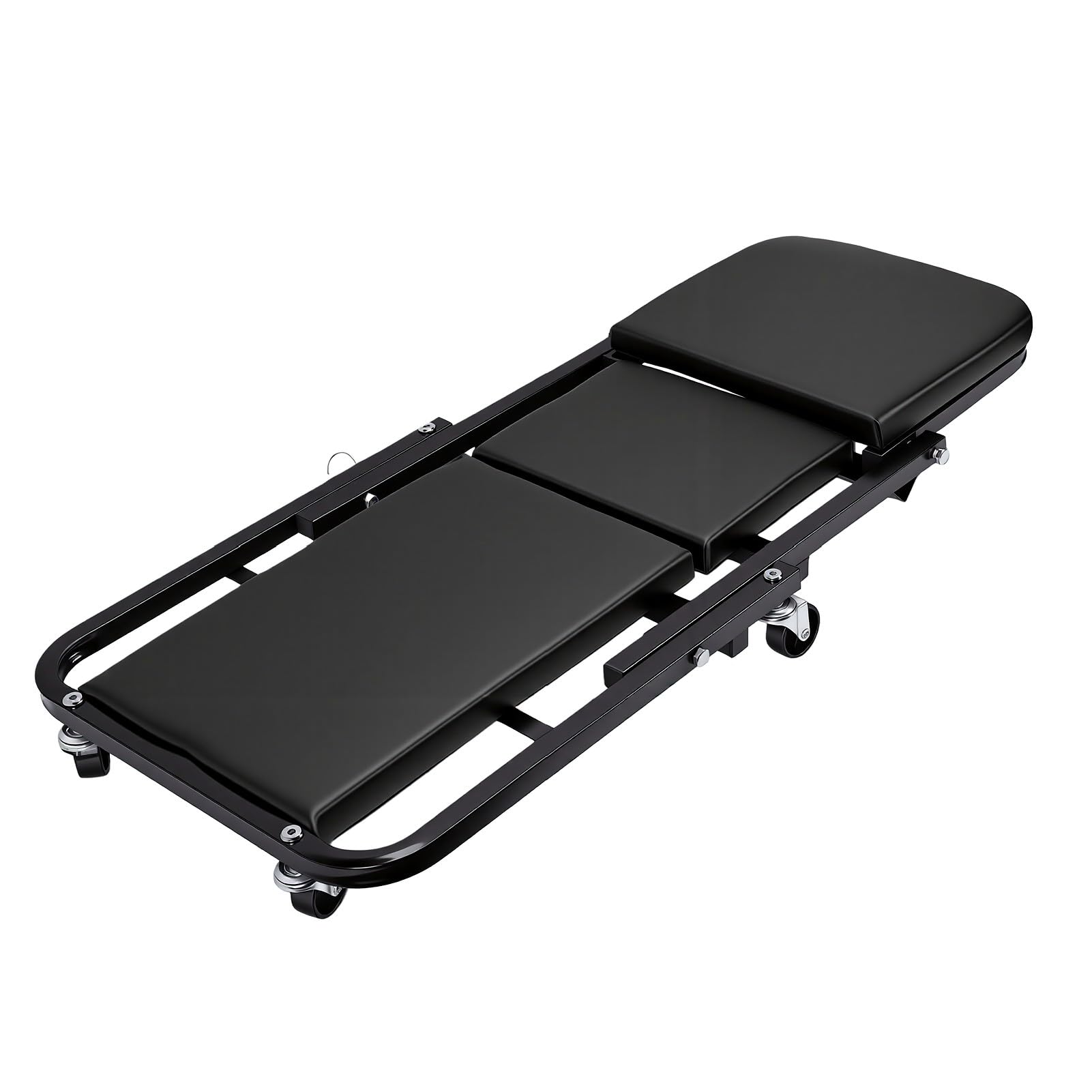 aqxreight Camilla Mecánica con Ruedas, Asiento Rodante Plegable de Perfil bajo 3 en 1 con 6 Ruedas Giratorias 360 Grados, for Reparación Debajo del Coche (Black)