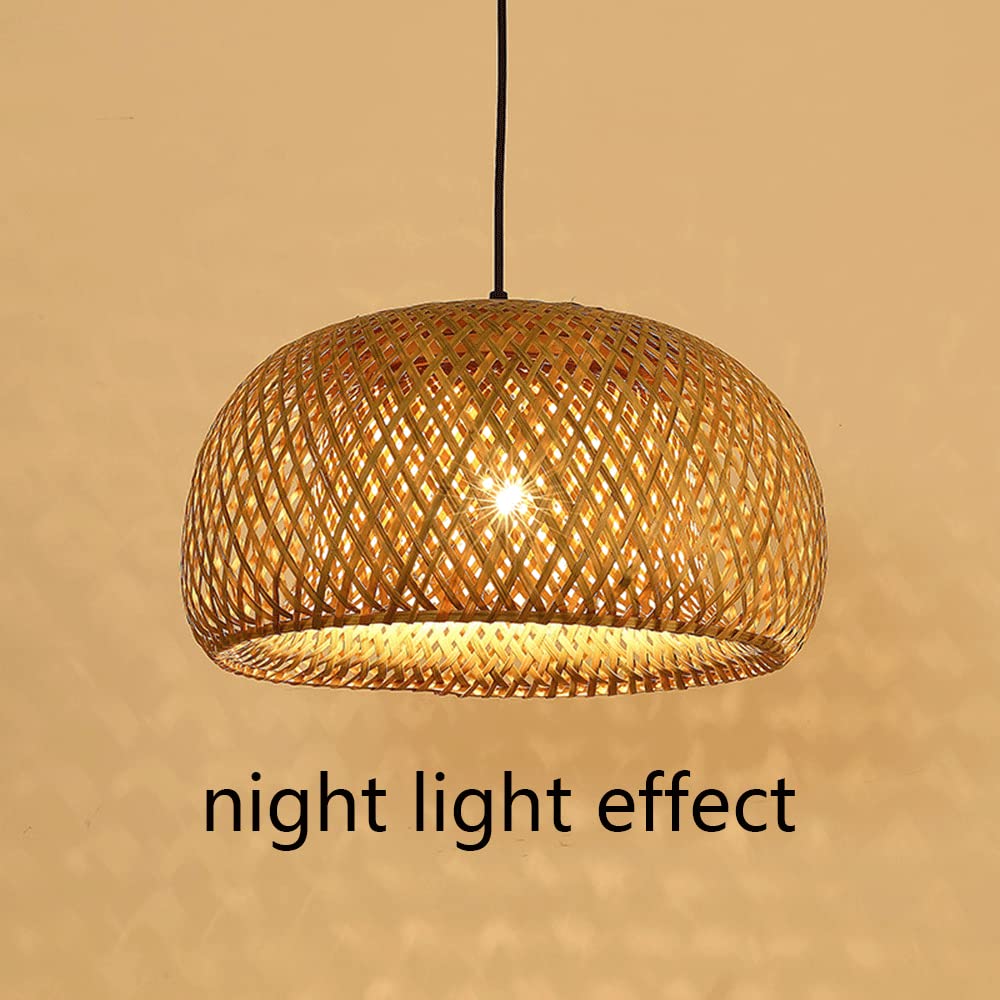 Lampa Wisząca Stylu Pasterskim Ręcznie Tkane Bambusowe Lampy Wiszące Okrągła Kreatywna Lampa Wisząca Latarnia Japoński Klosz Lampy Sufitowej Wikliny Oprawa Oświetleniowa Kolorze Podstawowym STARZE