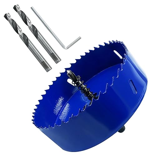 Vista 163 de Luomorgo - Sierra perforadora de 4 pulgadas/100 mm, acero de alta velocidad, profundidad de corte 1 1/4 pulgadas, adaptador de broca hexagonal