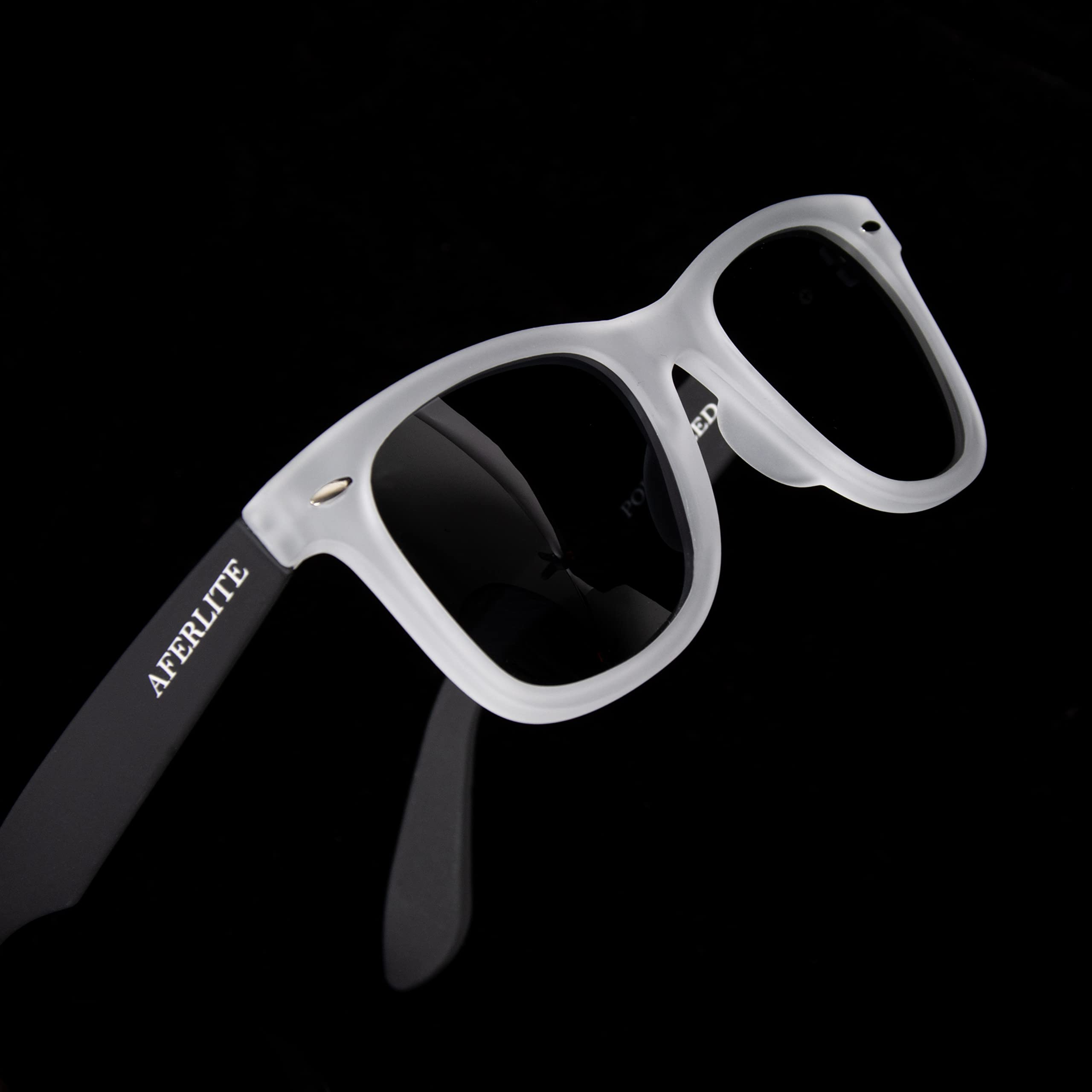 Aferlite® Unisex Polarized Printed Stylish Design Sunglasses UV400 (Free Size) (Translucent White) 4